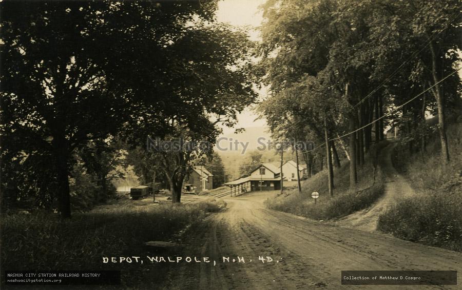 Postcard: Depot, Walpole, New Hampshire